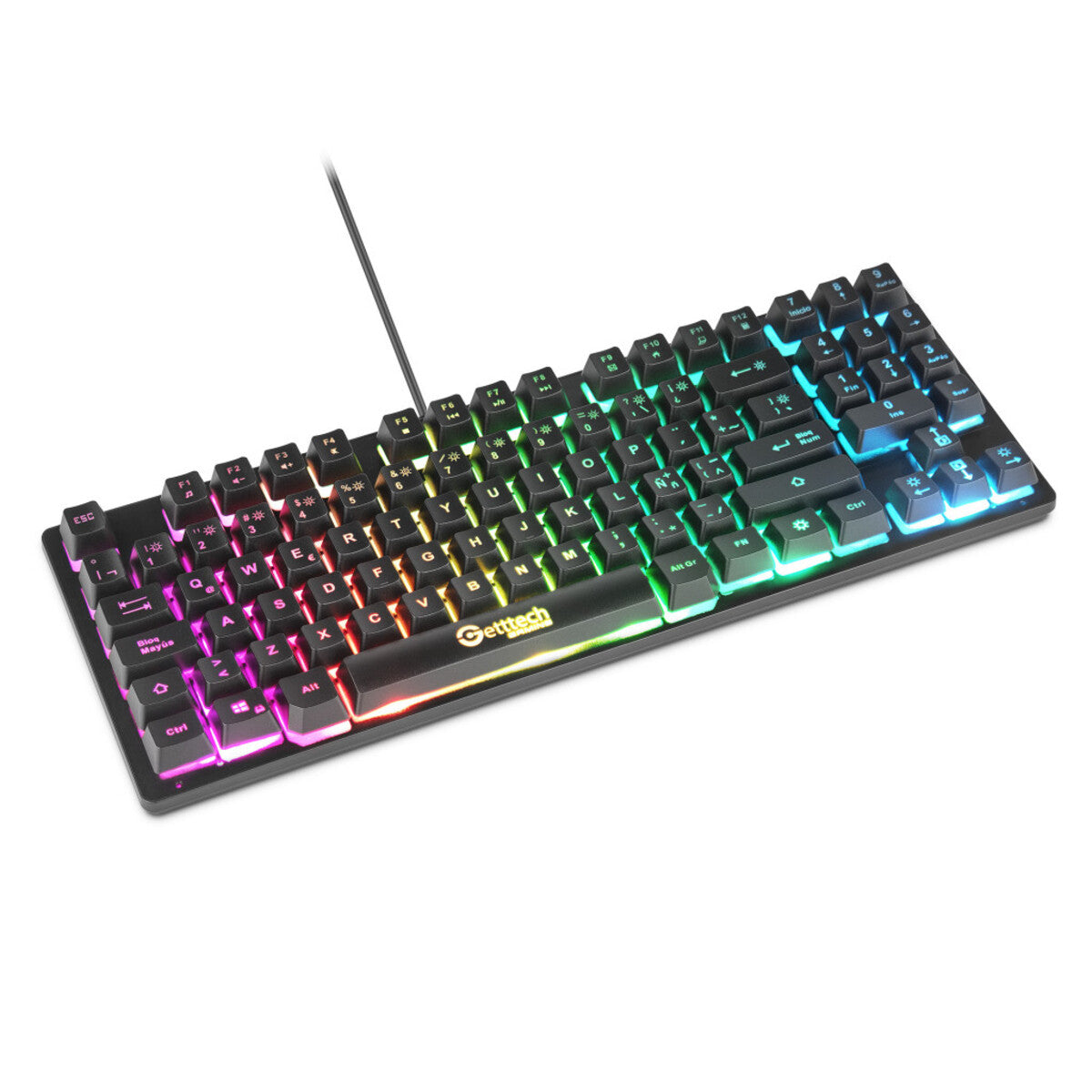 TECLADO GAMER GETTTECH TKL MEMBRANA RGB NEGRO (GPK-ESMWR-G2) TECLADO GAMER GETTTECH TKL MEMBRANA RGB NEGRO (GPK-ESMWR-G2)